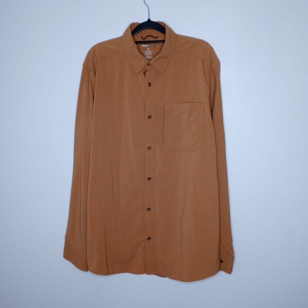 Swiss Tech burnt orange button down shirt size large
